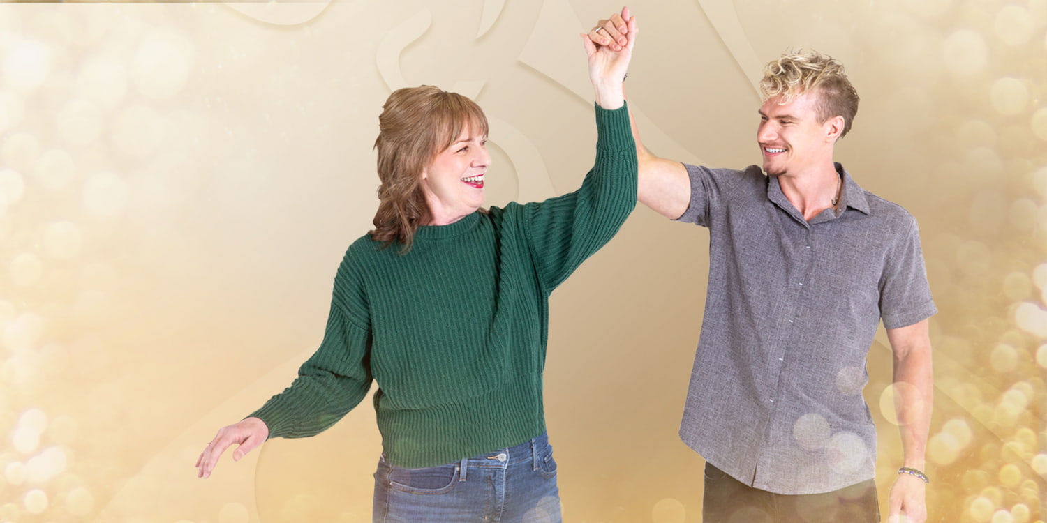 Mother and son dancing in the Spring
